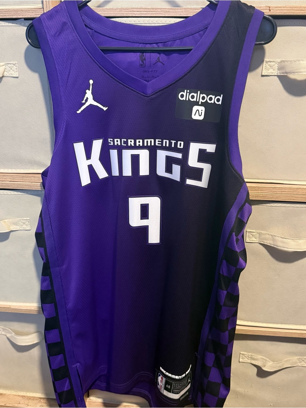 Jordan Sacramento Kings Purple/Black #9 Basketball Jersey